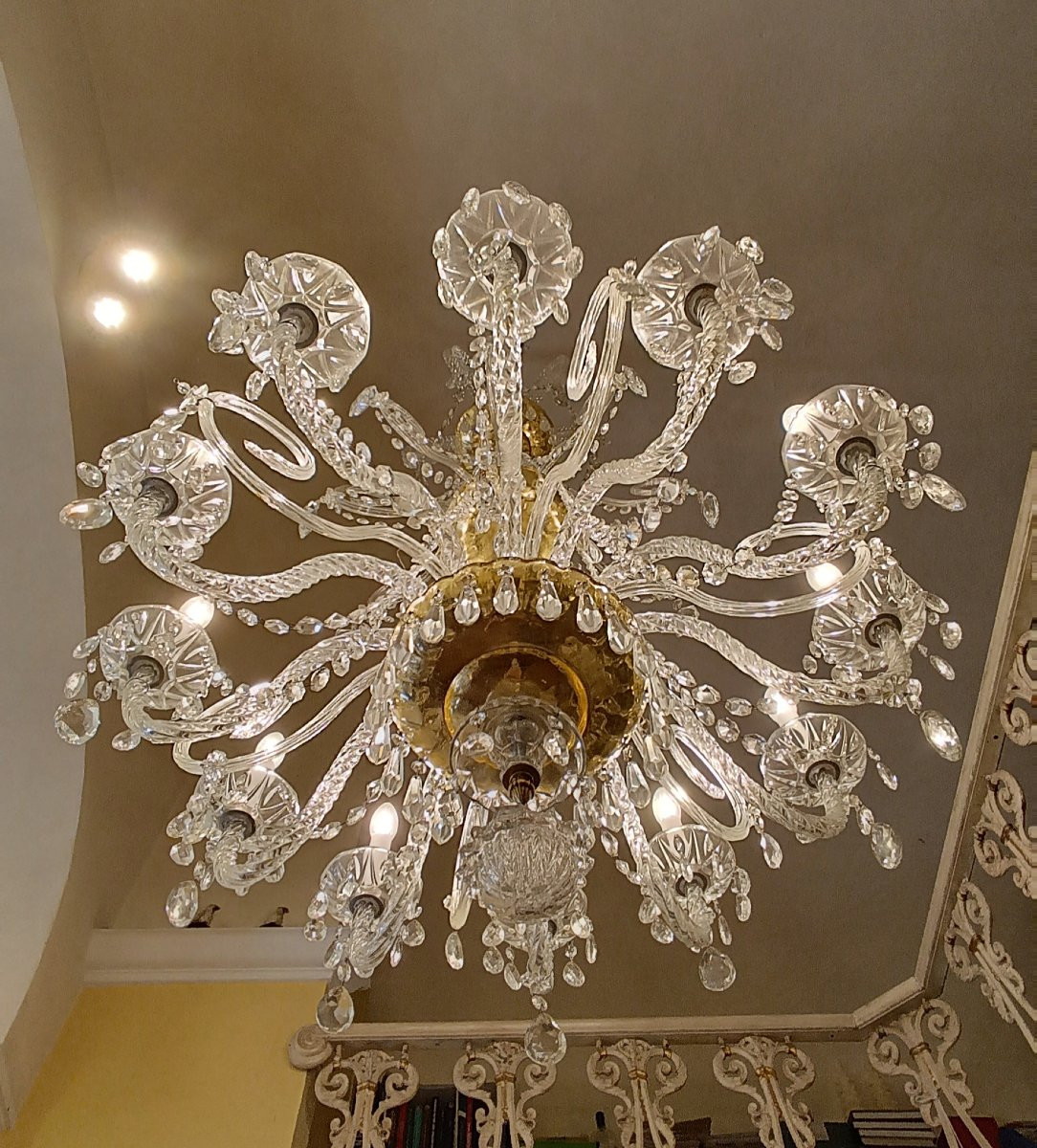 LAMPADARIO IN CRISTALLO FINE XIX SECOLO -photo-6