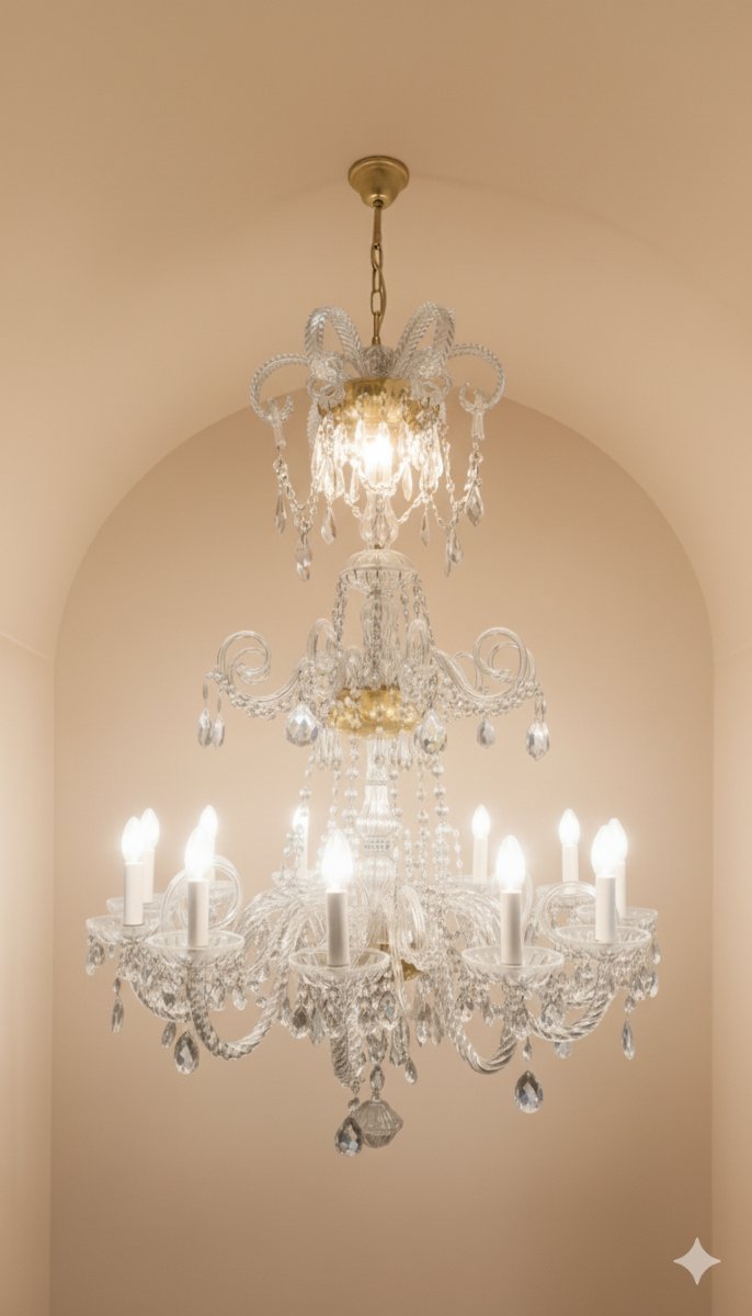 LAMPADARIO IN CRISTALLO FINE XIX SECOLO -photo-8