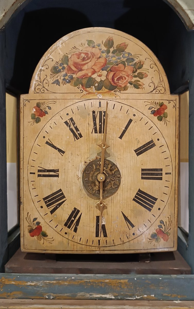 OROLOGIO A COLONNA LACCATO INIZI XIX SECOLO-photo-3