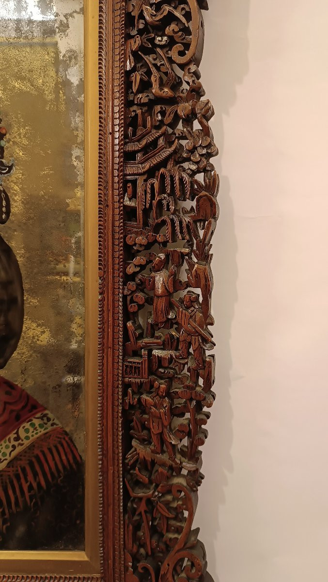 COPPIA DI DIPINTI A SPECCHIO QING FINE DEL XIX SECOLO-photo-8