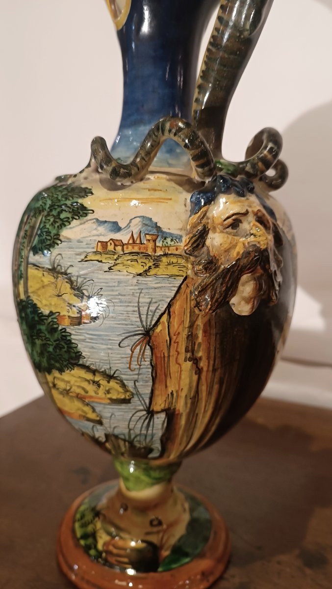 COPPIA DI VERSATOI ISTORIATI URBINO SECONDA META' DEL XIX SECOLO-photo-6