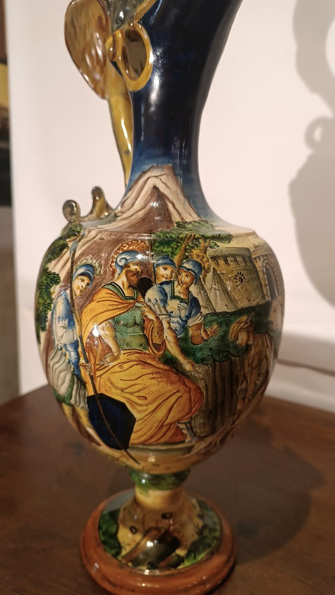 COPPIA DI VERSATOI ISTORIATI URBINO SECONDA META' DEL XIX SECOLO-photo-7