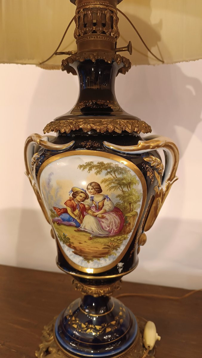 COPPIA DI LAMPADE IN PORCELLANA SÈVRES FINE XIX SECOLO -photo-3