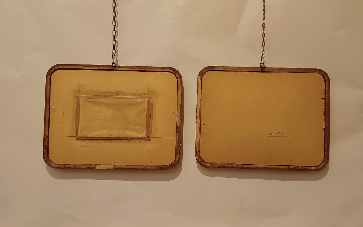 COPPIA DI QUADRETTI MILITARI SU CARTA FINE XIX SECOLO -photo-3