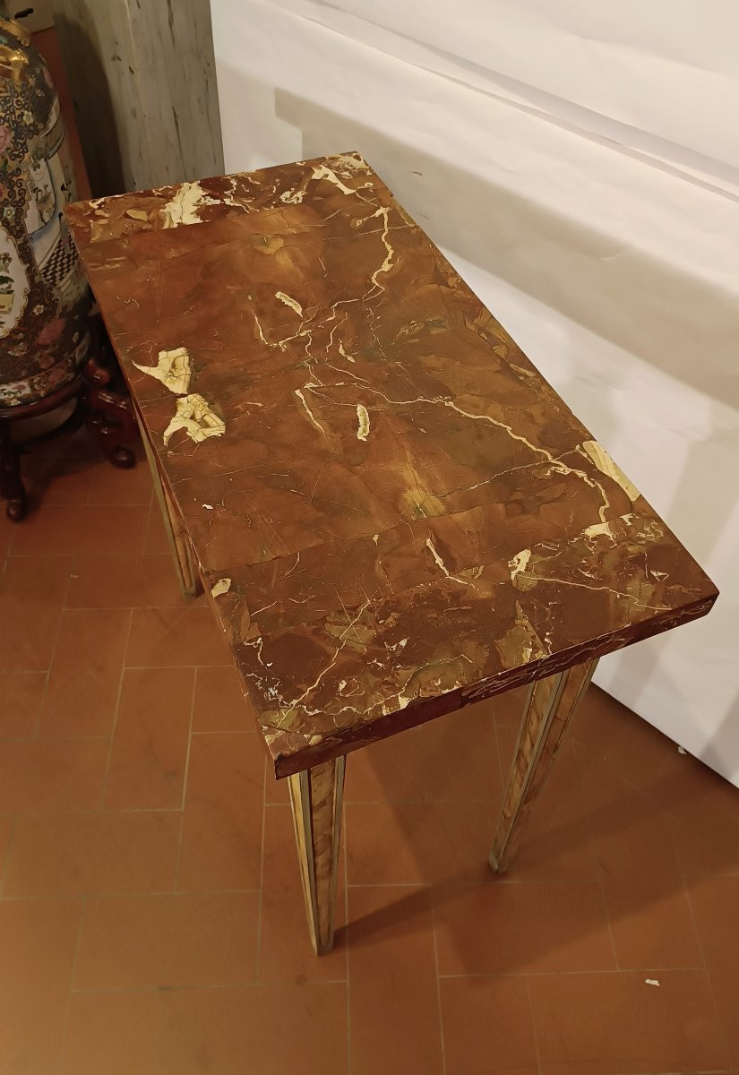 CONSOLLE LACCATA CON PIANO IN MARMO SECONDA META' XVIII SECOLO -photo-1