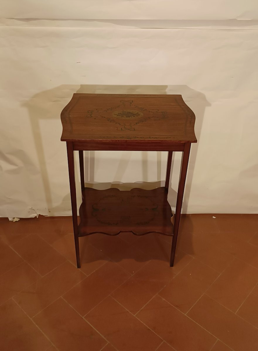 TAVOLINO DA APPOGGIO CON PITTURE FINE XIX SECOLO -photo-3