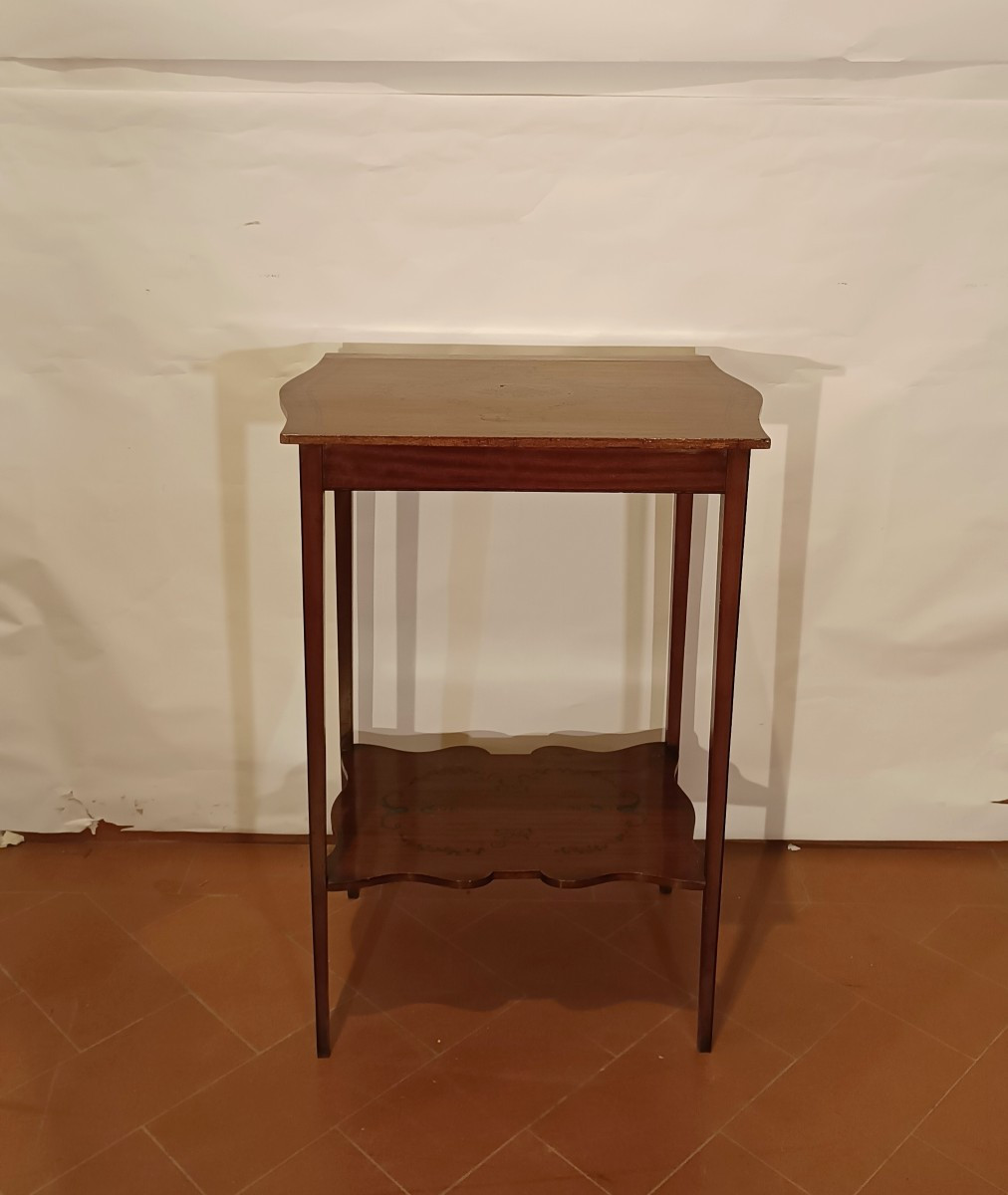 TAVOLINO DA APPOGGIO CON PITTURE FINE XIX SECOLO 