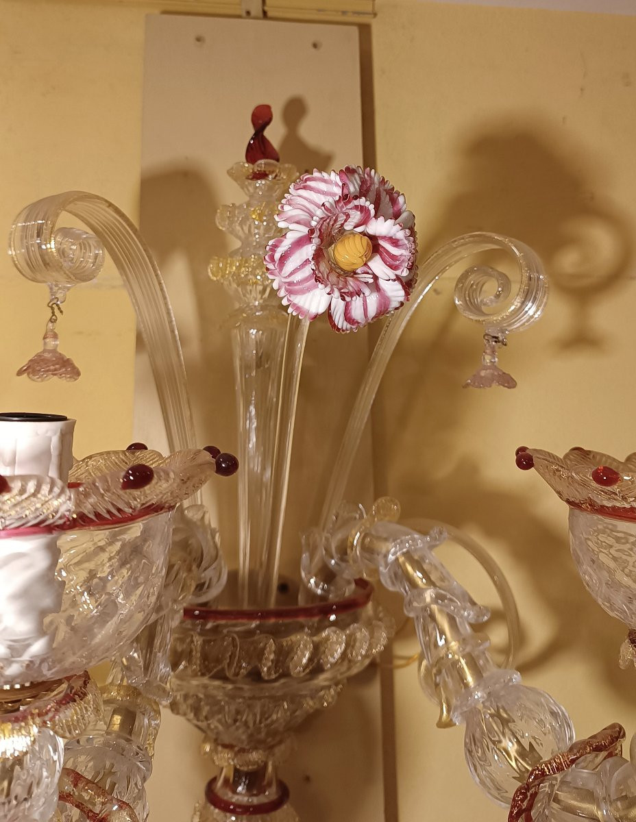 COPPIA DI APPLIQUES IN VETRO DI MURANO INIZI XX SECOLO -photo-4