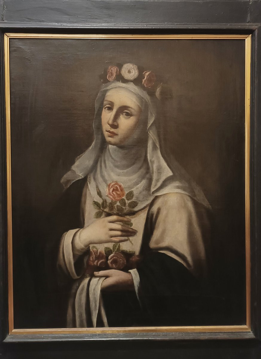 DIPINTO CON SANTA ROSA FINE XVII SECOLO -photo-2