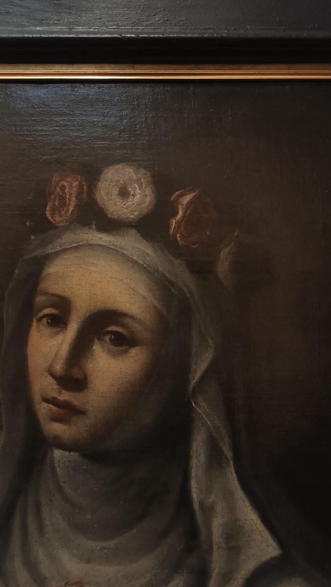 DIPINTO CON SANTA ROSA FINE XVII SECOLO -photo-1