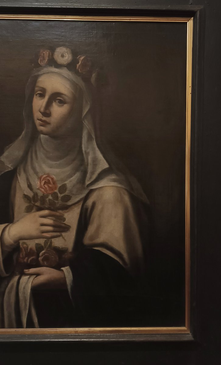 DIPINTO CON SANTA ROSA FINE XVII SECOLO -photo-3