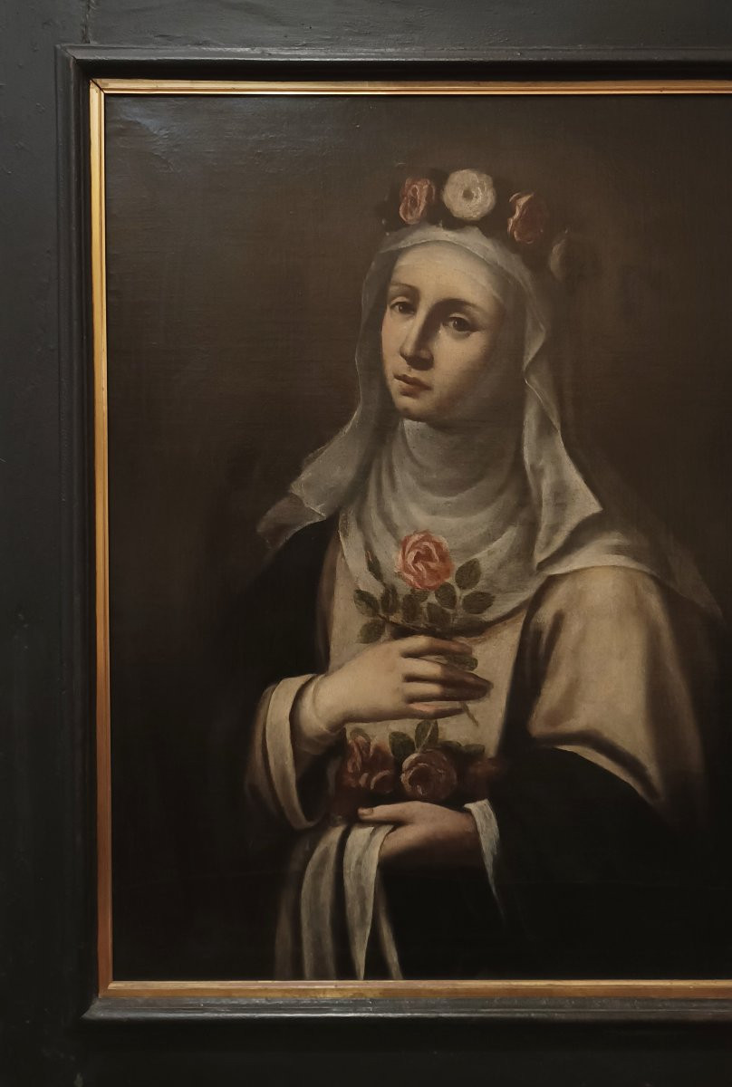 DIPINTO CON SANTA ROSA FINE XVII SECOLO -photo-4