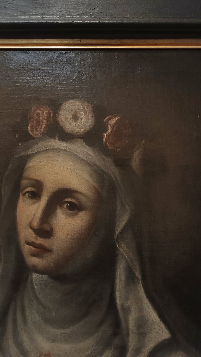 DIPINTO CON SANTA ROSA FINE XVII SECOLO -photo-5