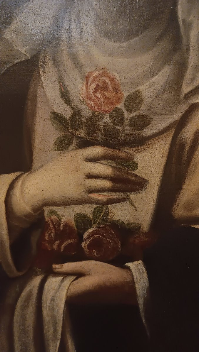 DIPINTO CON SANTA ROSA FINE XVII SECOLO -photo-6
