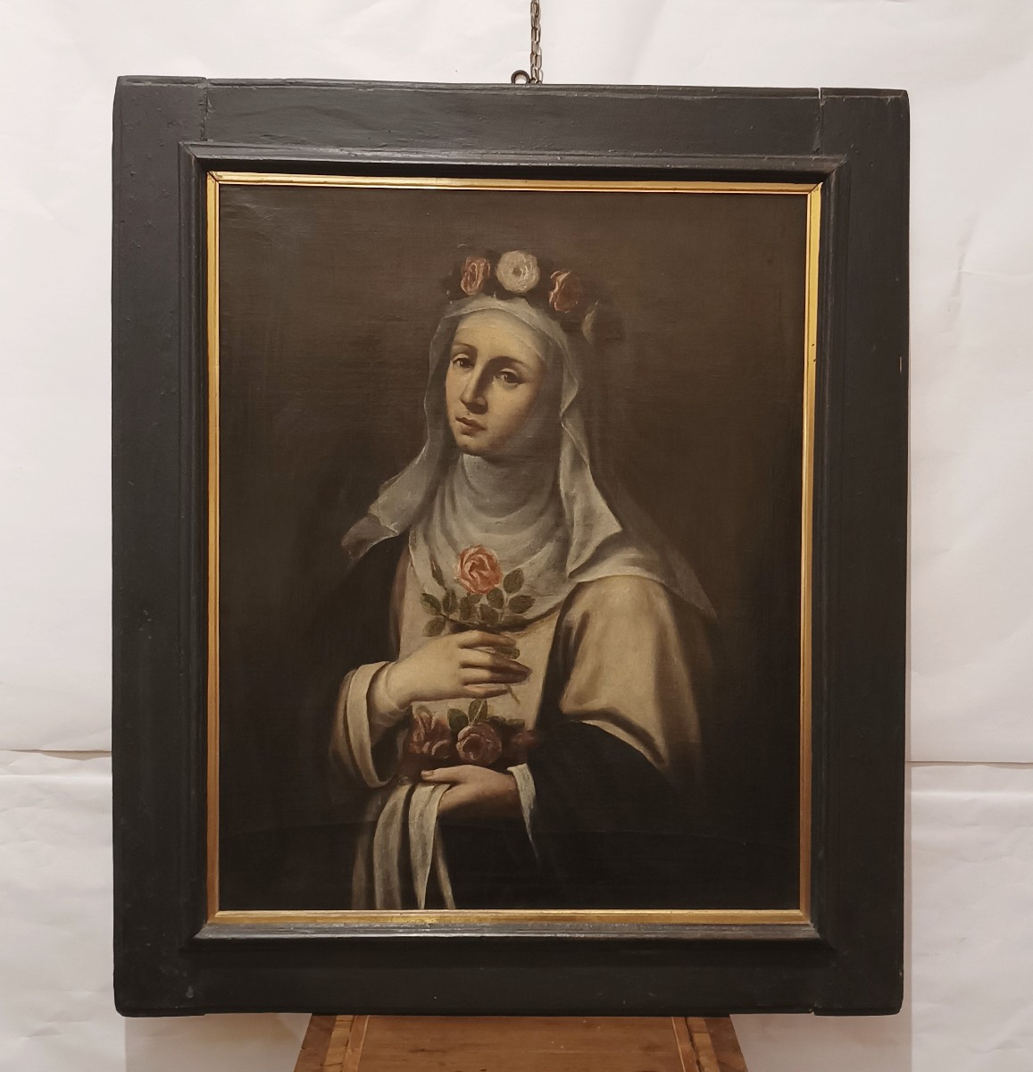 DIPINTO CON SANTA ROSA FINE XVII SECOLO 