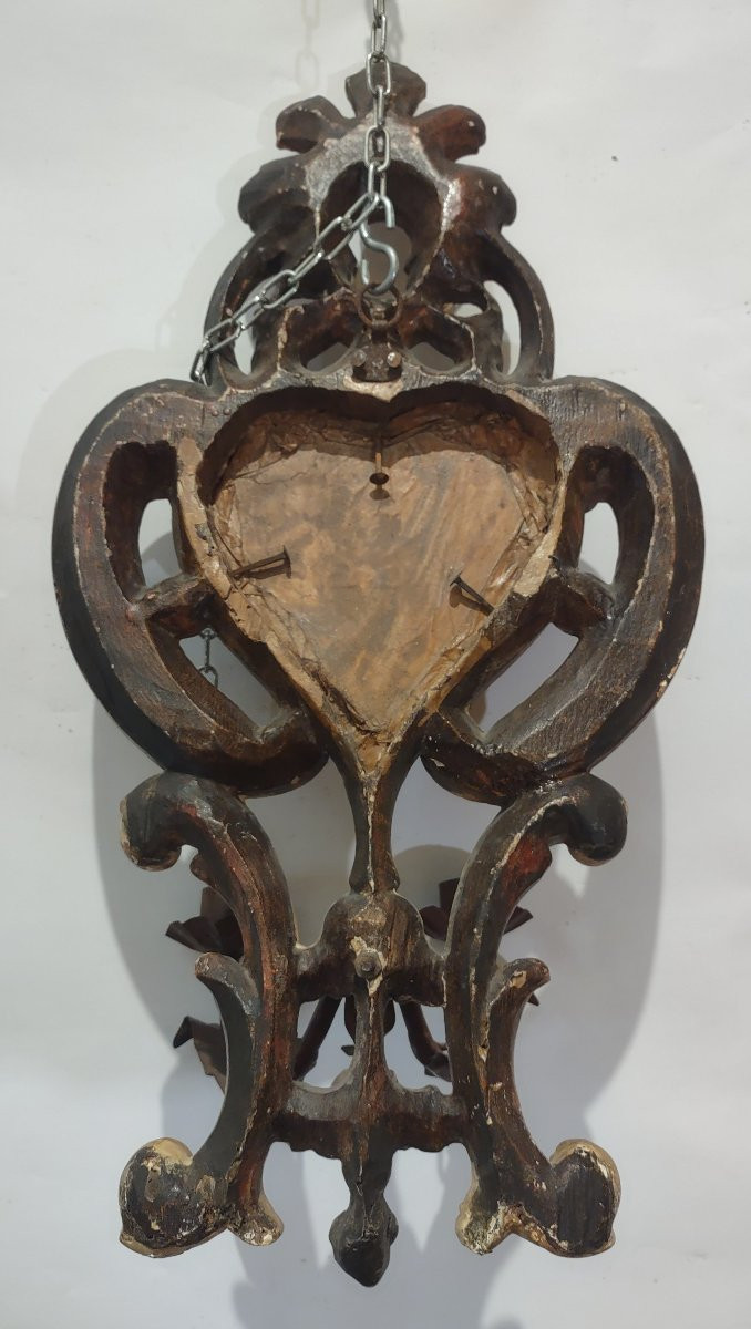 COPPIA DI APPLIQUES LACCATE E DORATE XVII SECOLO-photo-4