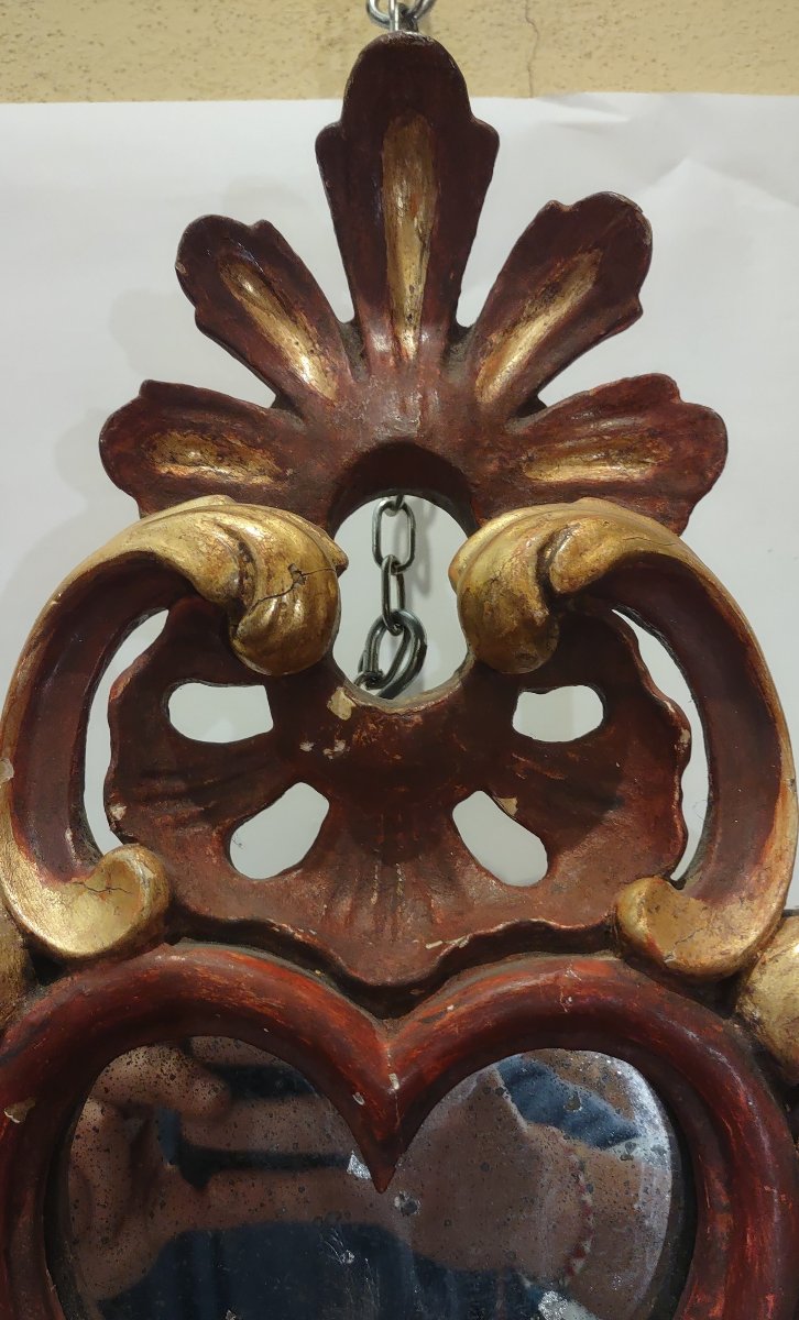 COPPIA DI APPLIQUES LACCATE E DORATE XVII SECOLO-photo-6