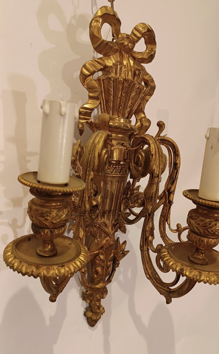 COPPIA DI APPLIQUES IN BRONZ DORATO SECONDA META' XIX SECOLO -photo-4