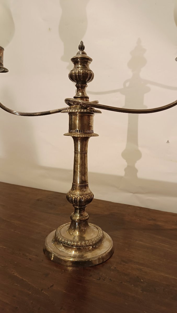 CANDELIERI IN SILVER PLATE SECONDA META' XIX SECOLO-photo-1