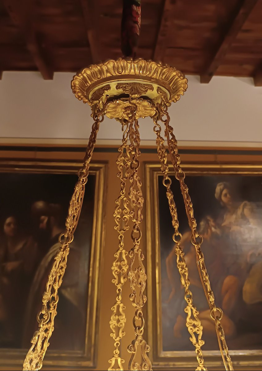 LAMPADARIO IMPERO IN BRONZO SECONDA META' XIX SECOLO-photo-1