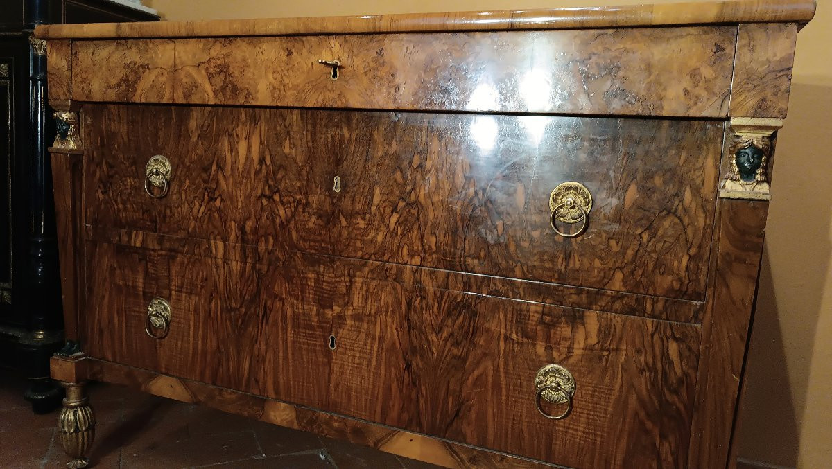 CASSETTONE LASTRONATO IMPERO PRIMI DEL XIX SECOLO-photo-1