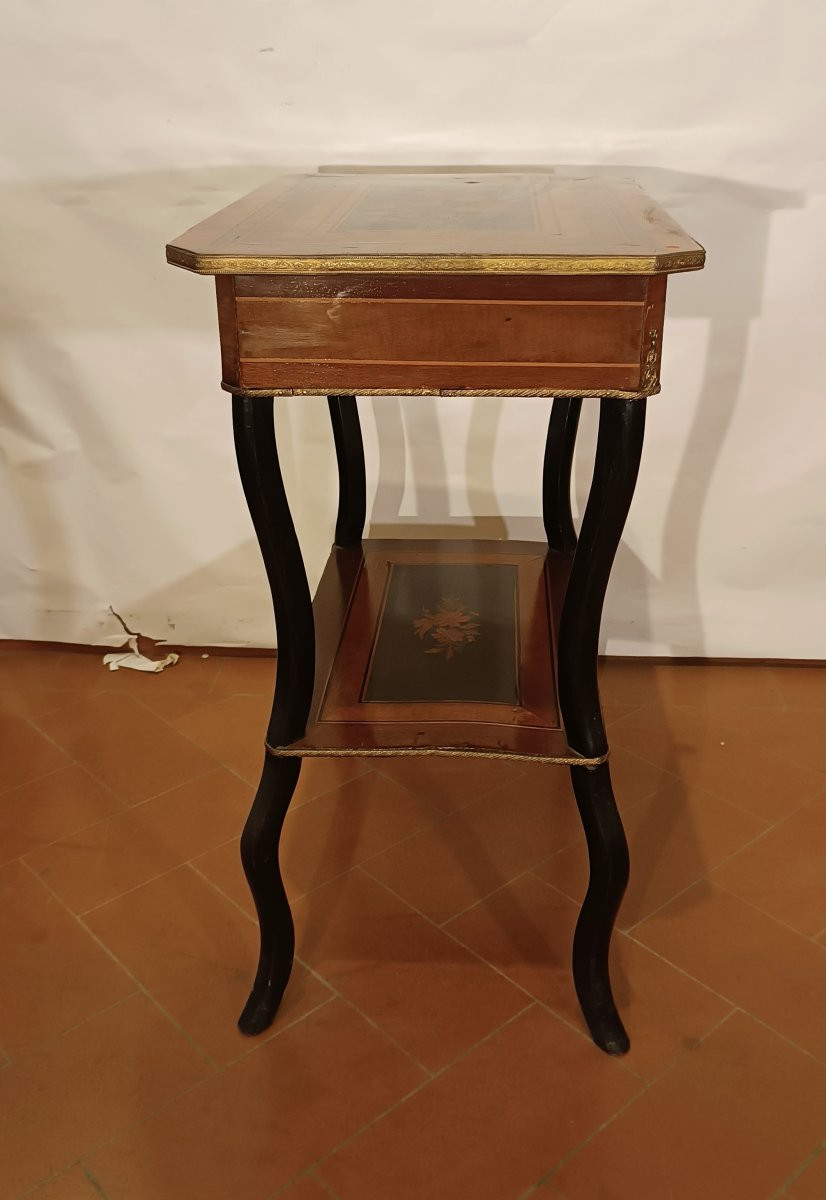 TAVOLINO DA LAVORO INTARSIATO SECONDA META' XIX SECOLO-photo-4