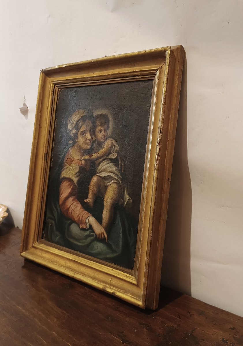 DIPINTO CON MADONNA E BAMBINO PRIMI DEL XVIII SECOLO-photo-1
