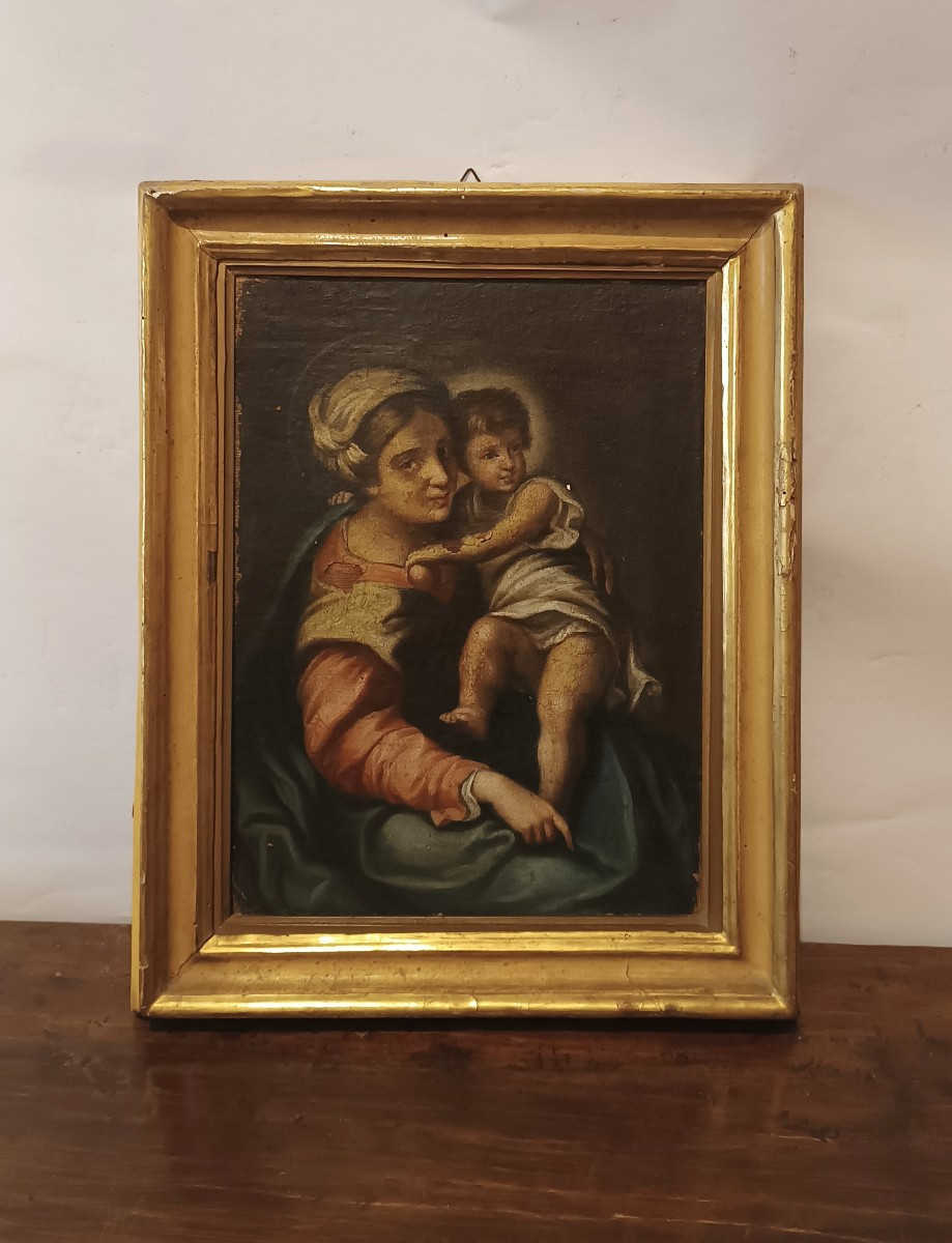 DIPINTO CON MADONNA E BAMBINO PRIMI DEL XVIII SECOLO