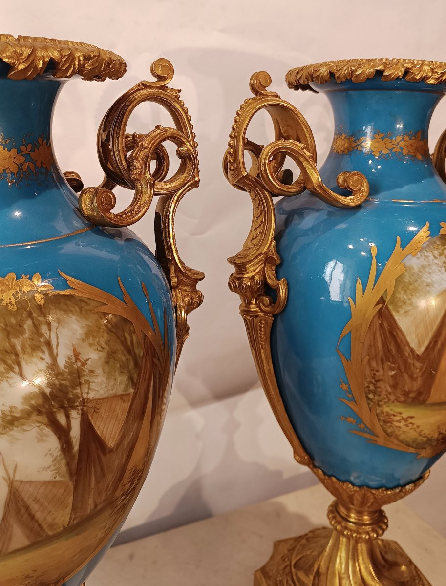 COPPIA DI VASI IN PORCELLANA SÈVRES PRIMO XIX SECOLO-photo-7