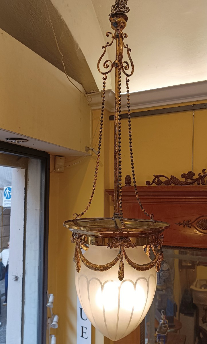 LAMPADARIO A PIGNA FINE XIX SECOLO 