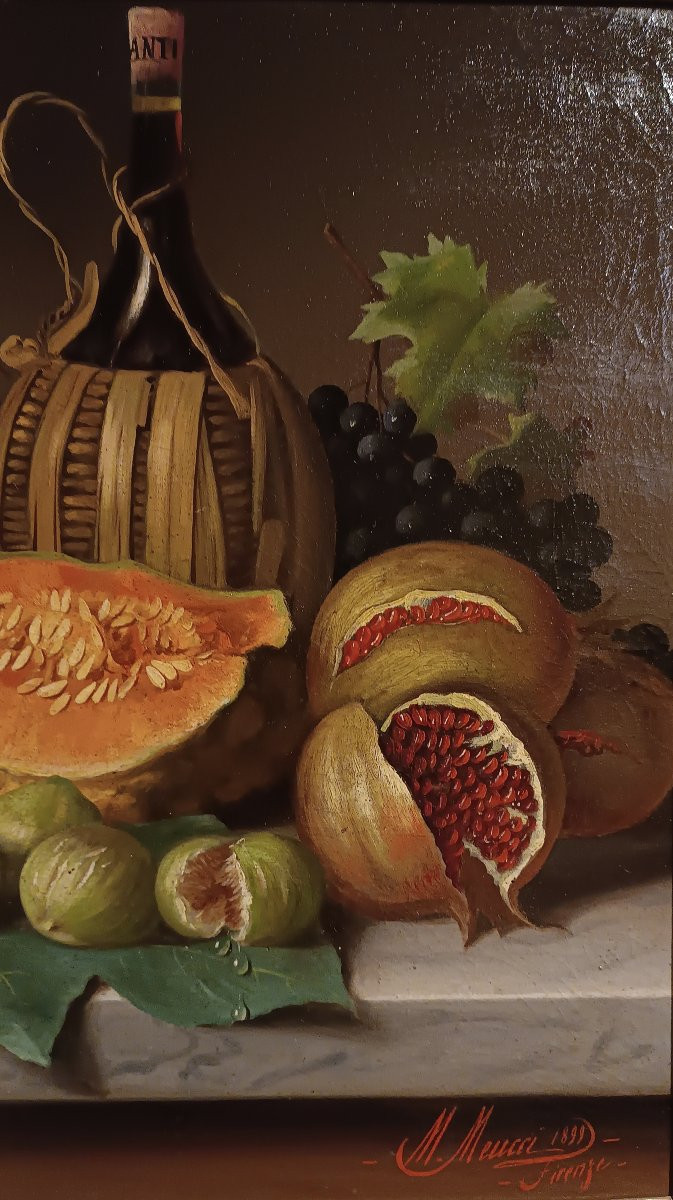 COPPIA DI NATURE MORTE MEUCCI FINE XIX SECOLO-photo-8