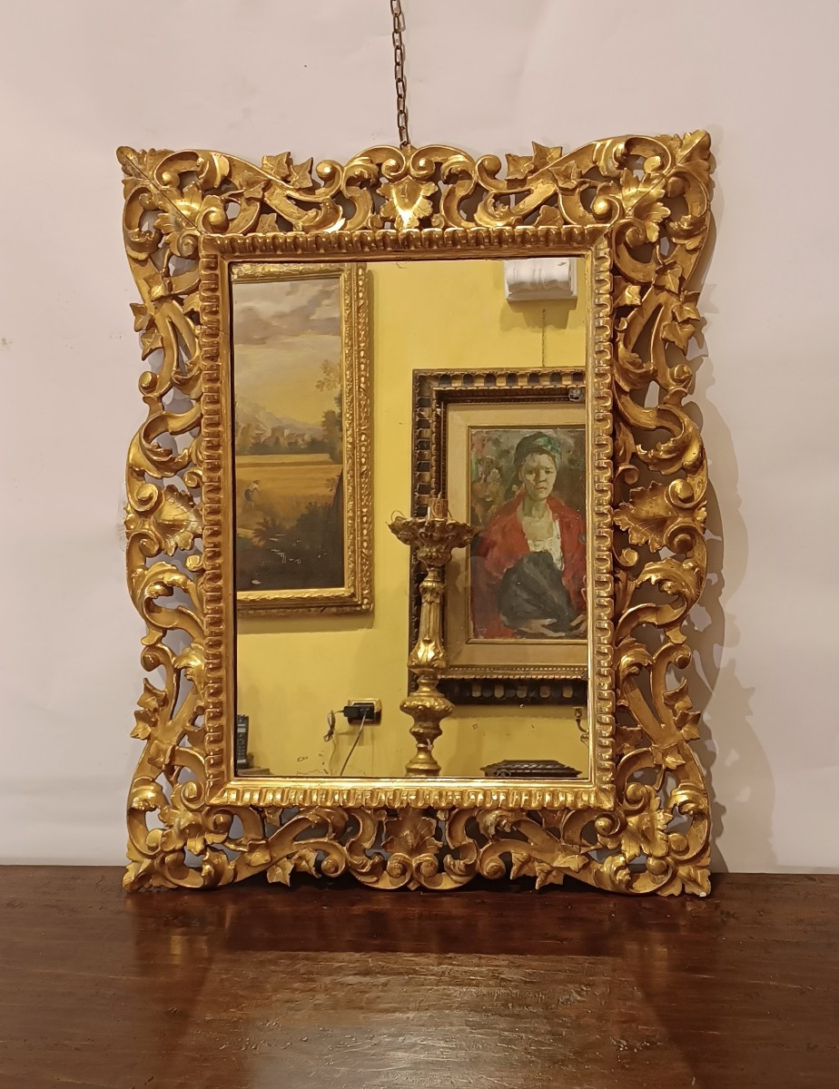 SPECCHIERA IN LEGNO DORATO PRIMA META' XIX SECOLO 