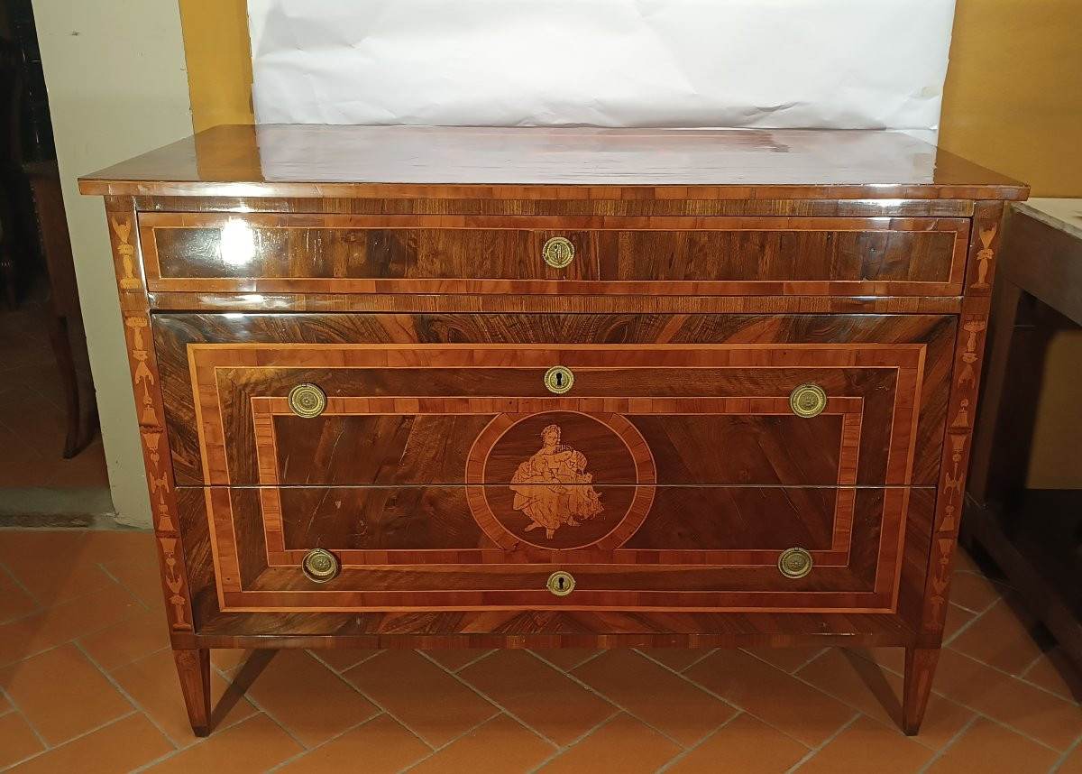 CASSETTONE LASTRONATO E INTARSIATO NEOCLASSICO FINE XVIII SECOLO -photo-6