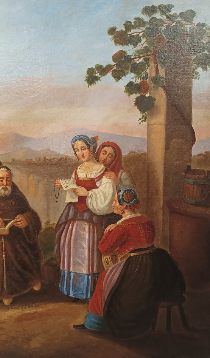 DIPINTO CON SCENA DI GENERE META' XIX SECOLO-photo-1