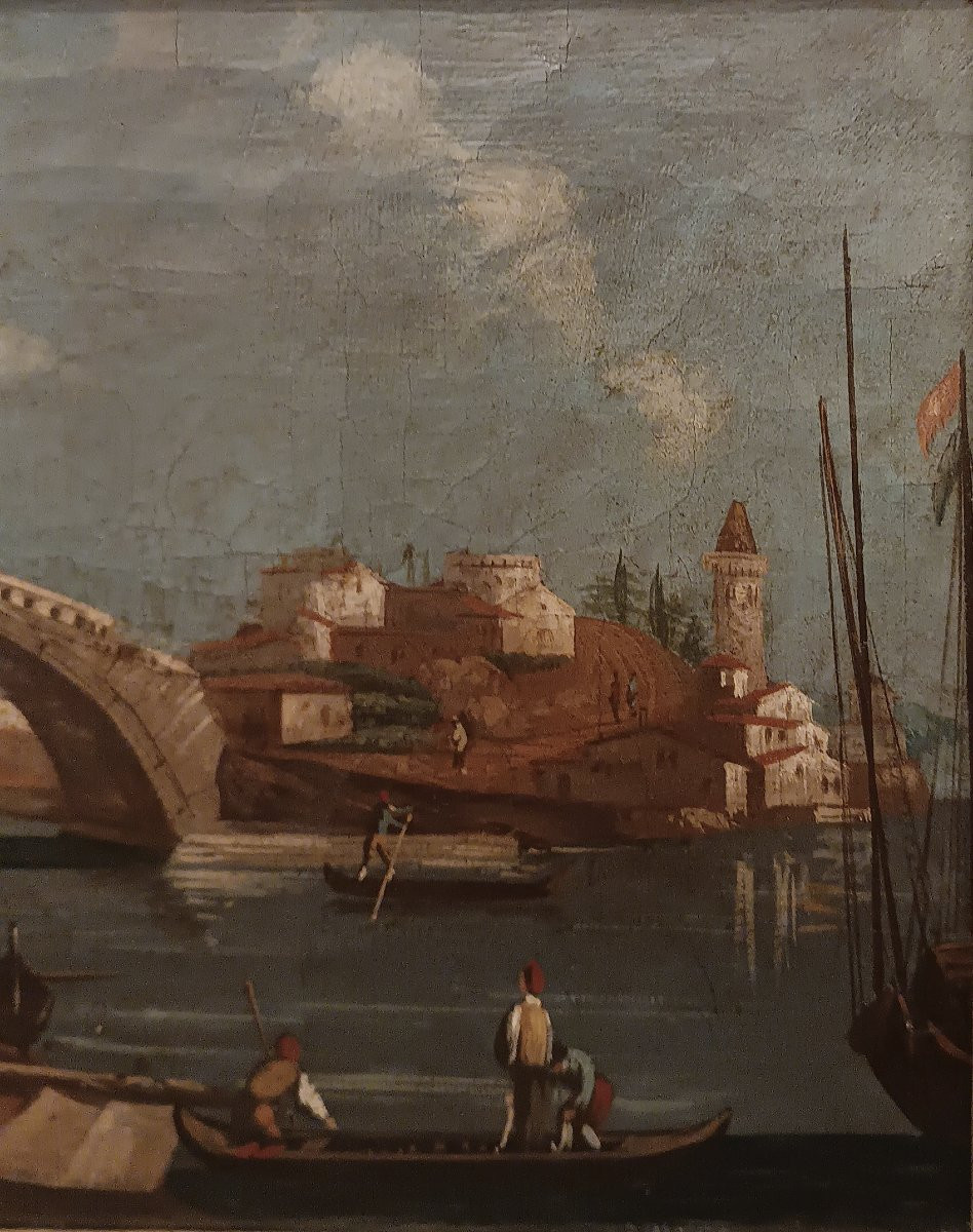 DIPINTO CON CAPRICCIO ARCHITETTONICO PRIMA META' XIX SECOLO-photo-2