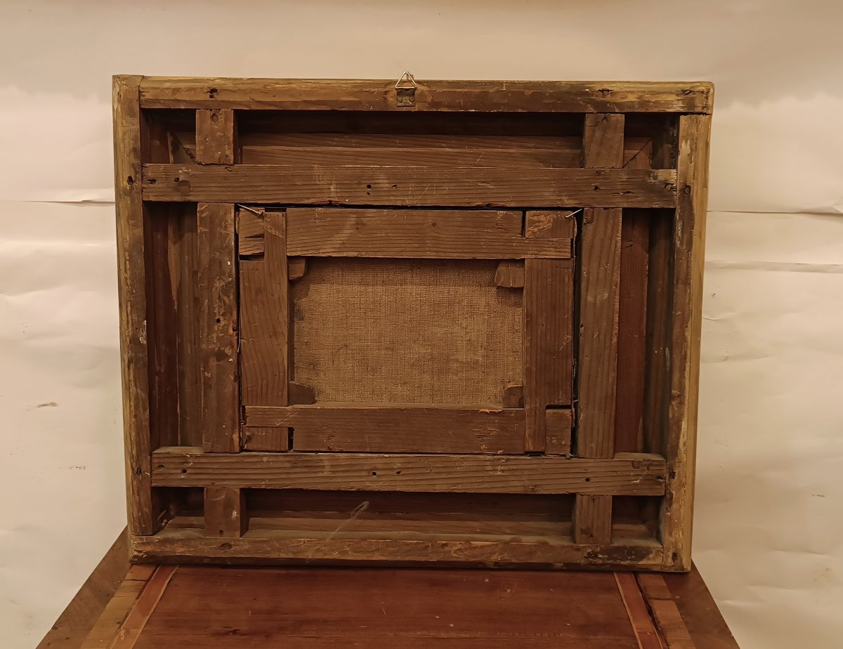 DIPINTO CON CAPRICCIO ARCHITETTONICO PRIMA META' XIX SECOLO-photo-4