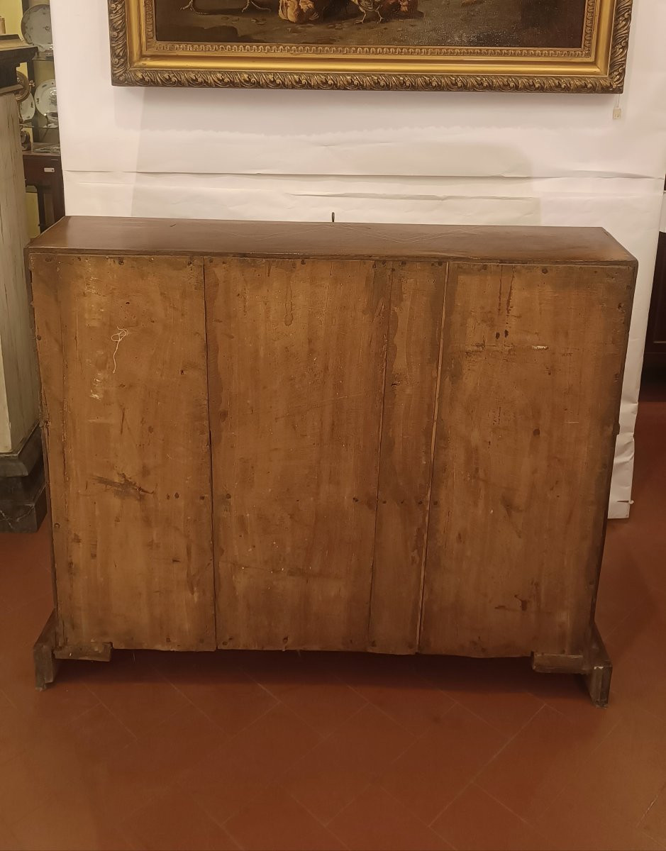 CASSETTONE A RIBALTA IN NOCE E INTARSI FINE XVII SECOLO-photo-5