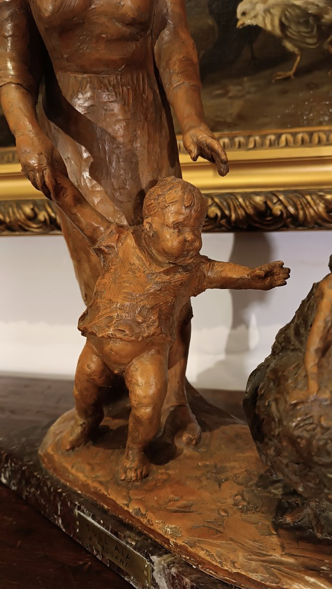 SCULTURA IN TERRACOTTA "SULL'AIA" DI PASSANI ANNI '30-photo-2