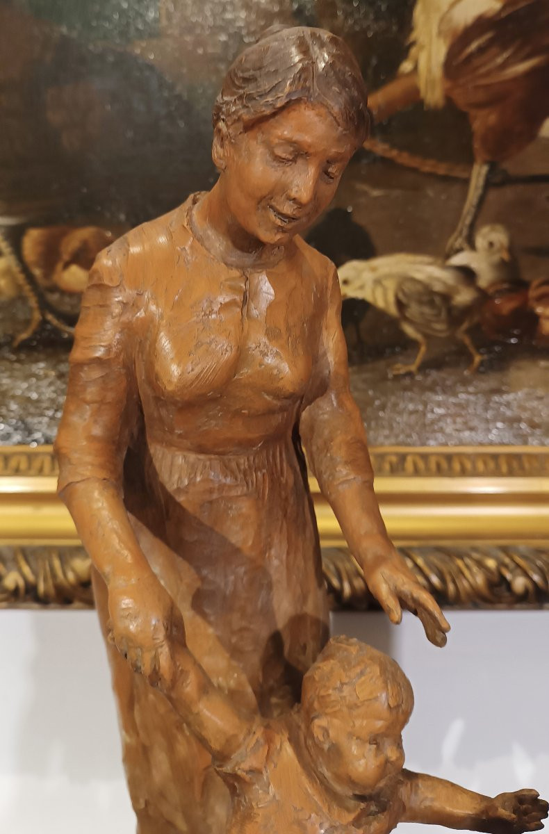 SCULTURA IN TERRACOTTA "SULL'AIA" DI PASSANI ANNI '30-photo-3