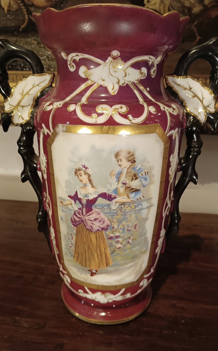 COPPIA DI VASI VIOLA SECONDA META' XIX SECOLO -photo-2