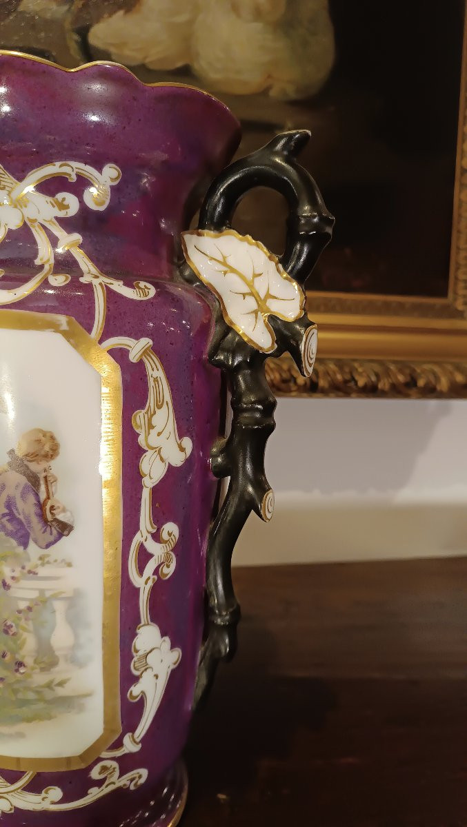 COPPIA DI VASI VIOLA SECONDA META' XIX SECOLO -photo-3