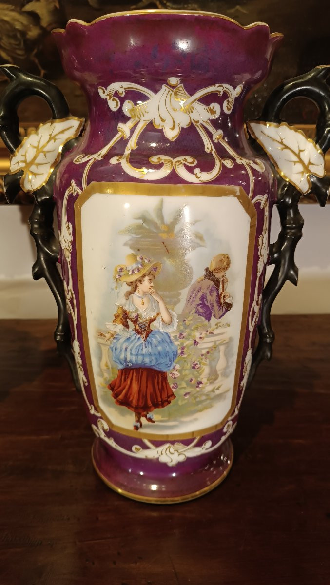 COPPIA DI VASI VIOLA SECONDA META' XIX SECOLO -photo-1