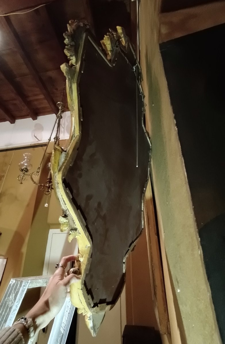 SPECCHIERA DIPINTA E DORATA IN STILE LUIGI XV META' XIX SECOLO-photo-1