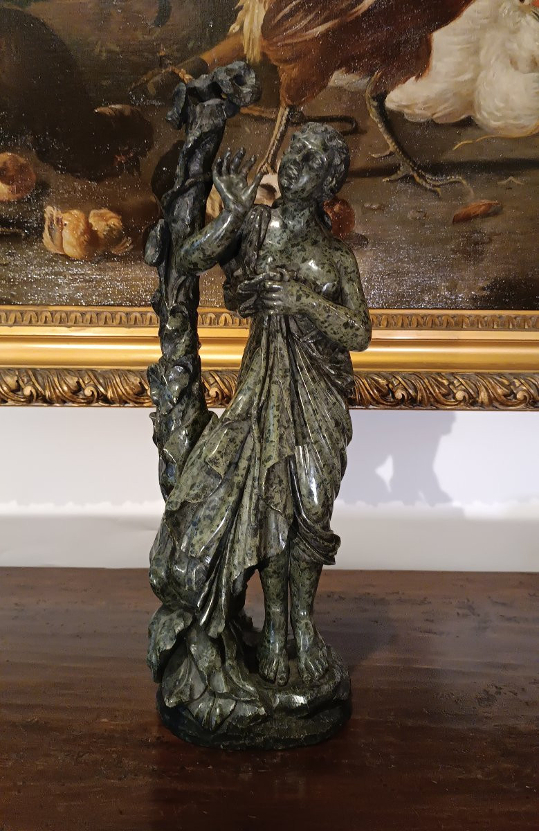 SCULTURA "FLORA" IN MARMO VERDE META' XIX SECOLO-photo-1