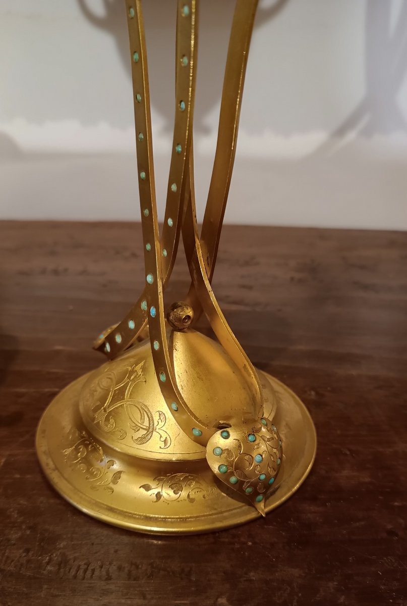 TRITTICO CON OROLOGIO E CANDELABRI META' XIX SECOLO -photo-4