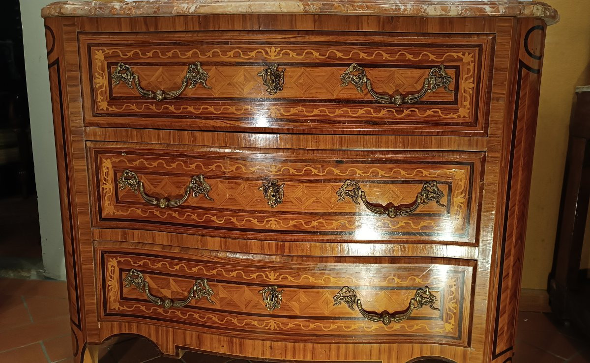 CASSETTONE CON PIANO IN MARMO ROSA INIZI XX SECOLO -photo-2