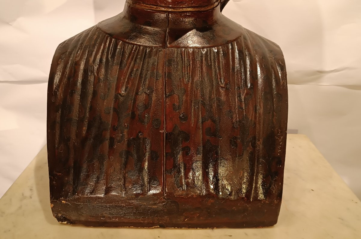 BUSTO IN TERRACOTTA DI LORENZO IL MAGNIFICO META' XIX SECOLO-photo-2