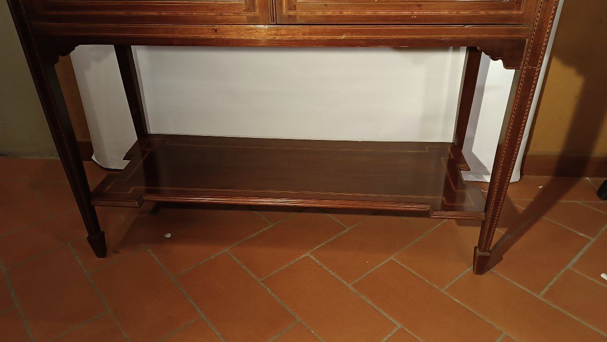 VETRINETTA IN NOCE E INTARSI SECONDA META' XIX SECOLO-photo-3