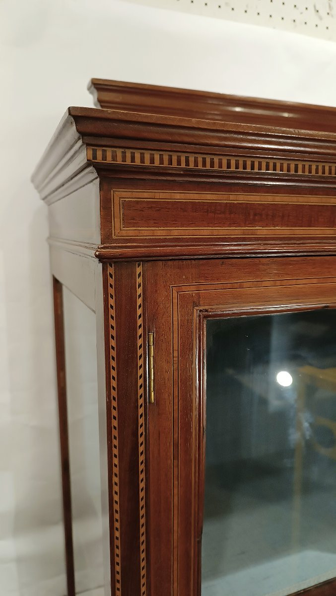 VETRINETTA IN NOCE E INTARSI SECONDA META' XIX SECOLO-photo-4