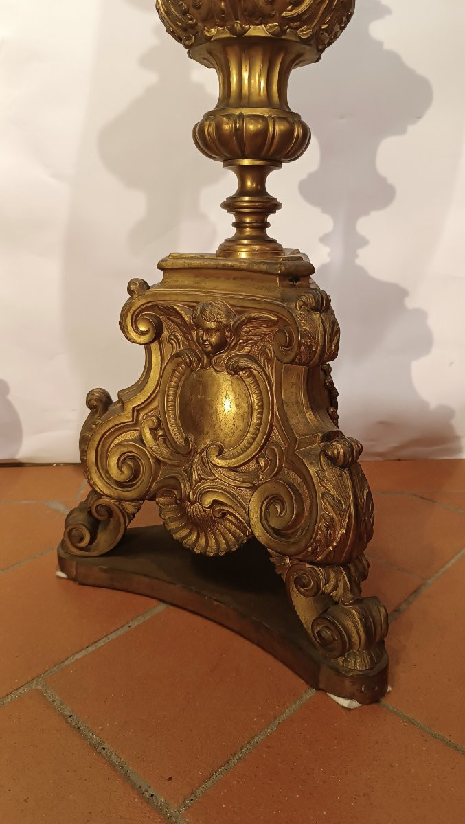 COPPIA DI CANDELABRI IN BRONZO DORATO PRIMI XIX SECOLO-photo-3